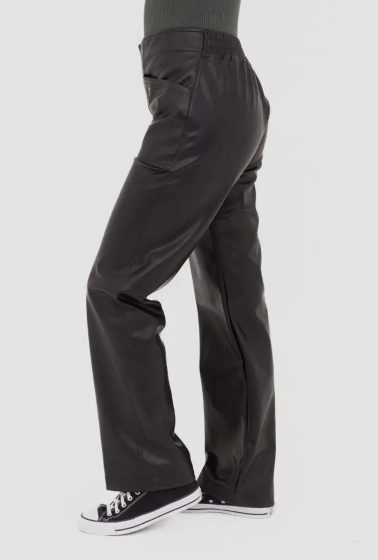 Vegan Leather Wide Leg Pant - S-3XL