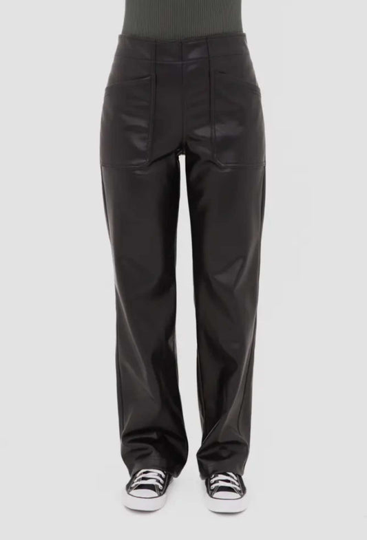 Vegan Leather Wide Leg Pant - S-3XL